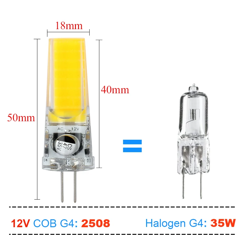 Светодиодные лампы G4 COB SMD AC DC 12V 2W 3W светодиодные заменить Галогенные для люстры|g4