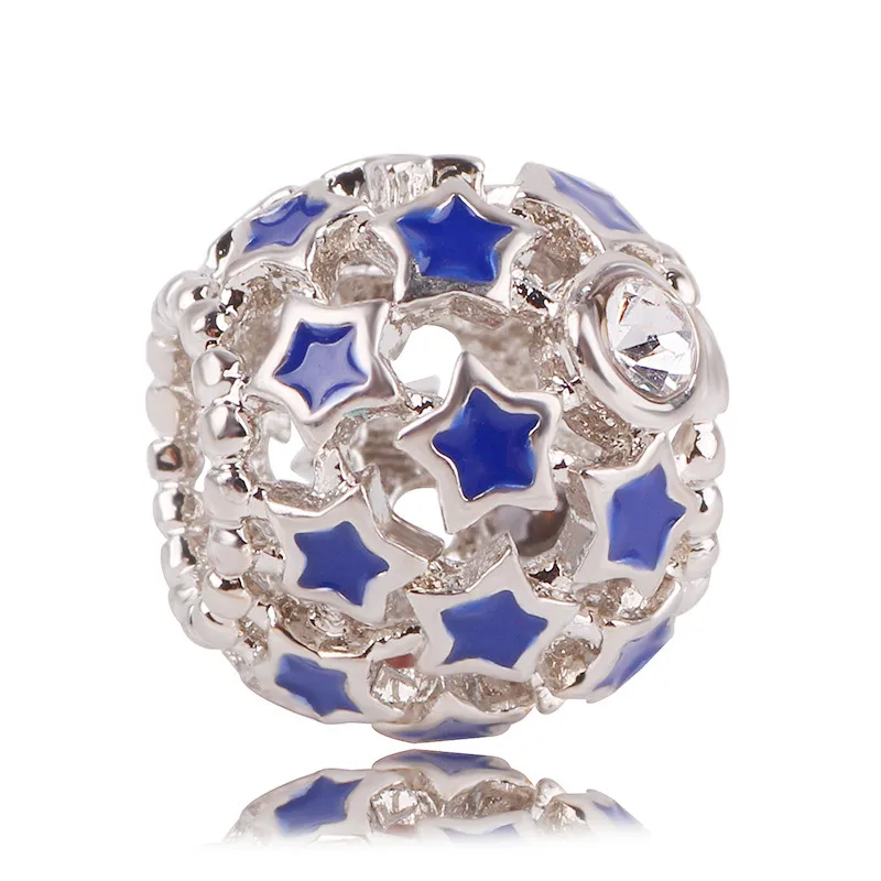 Couqcy подходит для оригинального браслета Pandora ожерелье из бисера Серебро 925 звезда рыба луна бусины в виде лошадей Шарм для женщин модное ювелирное изделие