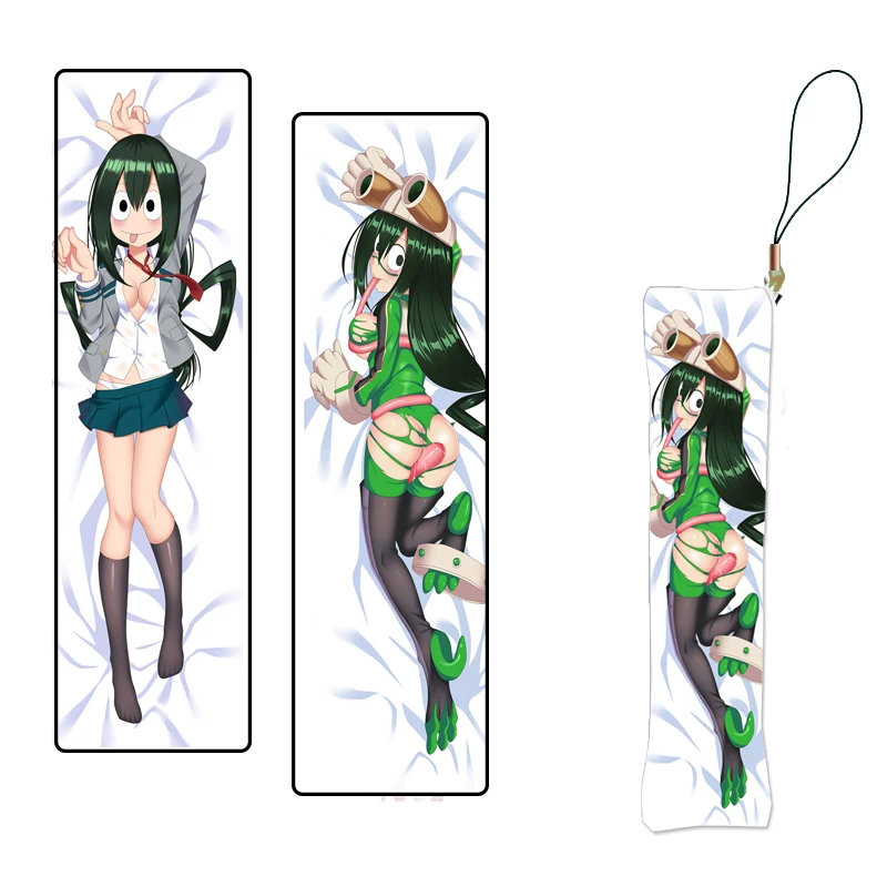 Милый аниме брелок My Boku no Hero Academy Mini Dakimakura ремешок персонаж Asui Tsuyu Косплей Подушка для тела ремешок для телефона на заказ