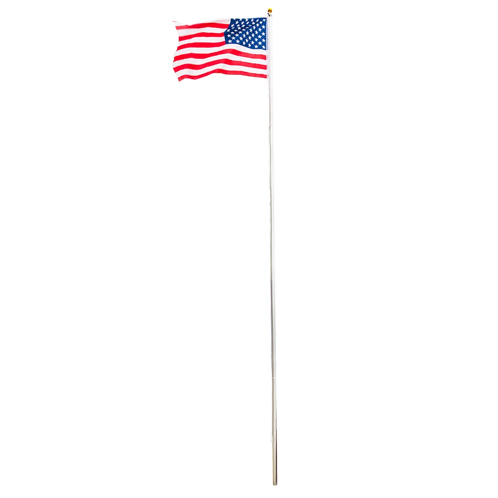 

25FT US America National Flag Banner Aluminum Adjustable Telescoping Flag Pole Portable Outdoor Telescopic Extendable Flagpole