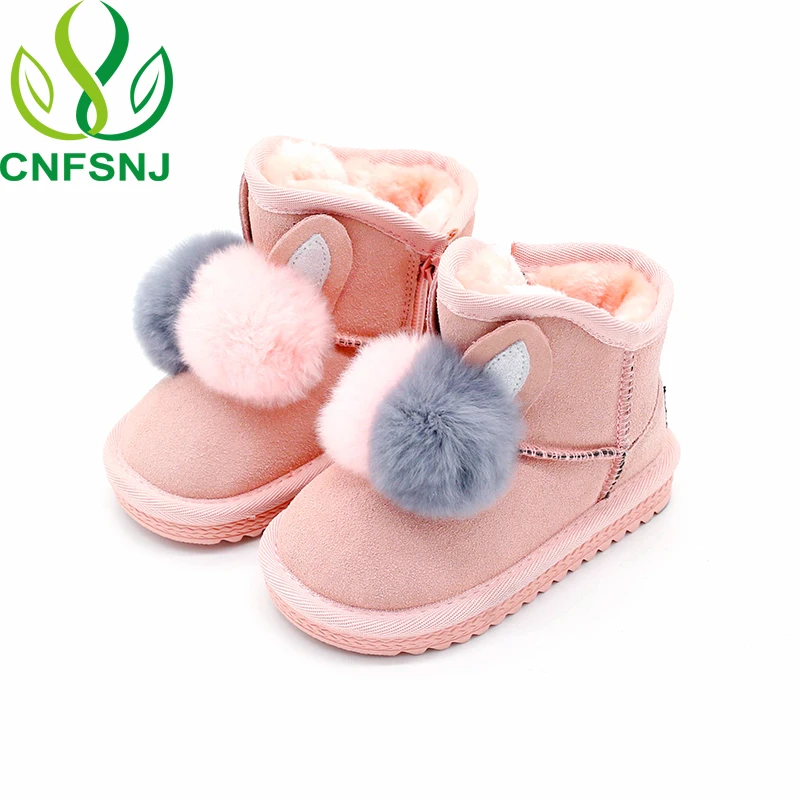 

CNFSNJ 2019 winter warm princess girls snow boots Brand High-quality kids boots for girls cotton fur children boots shoes 21-37