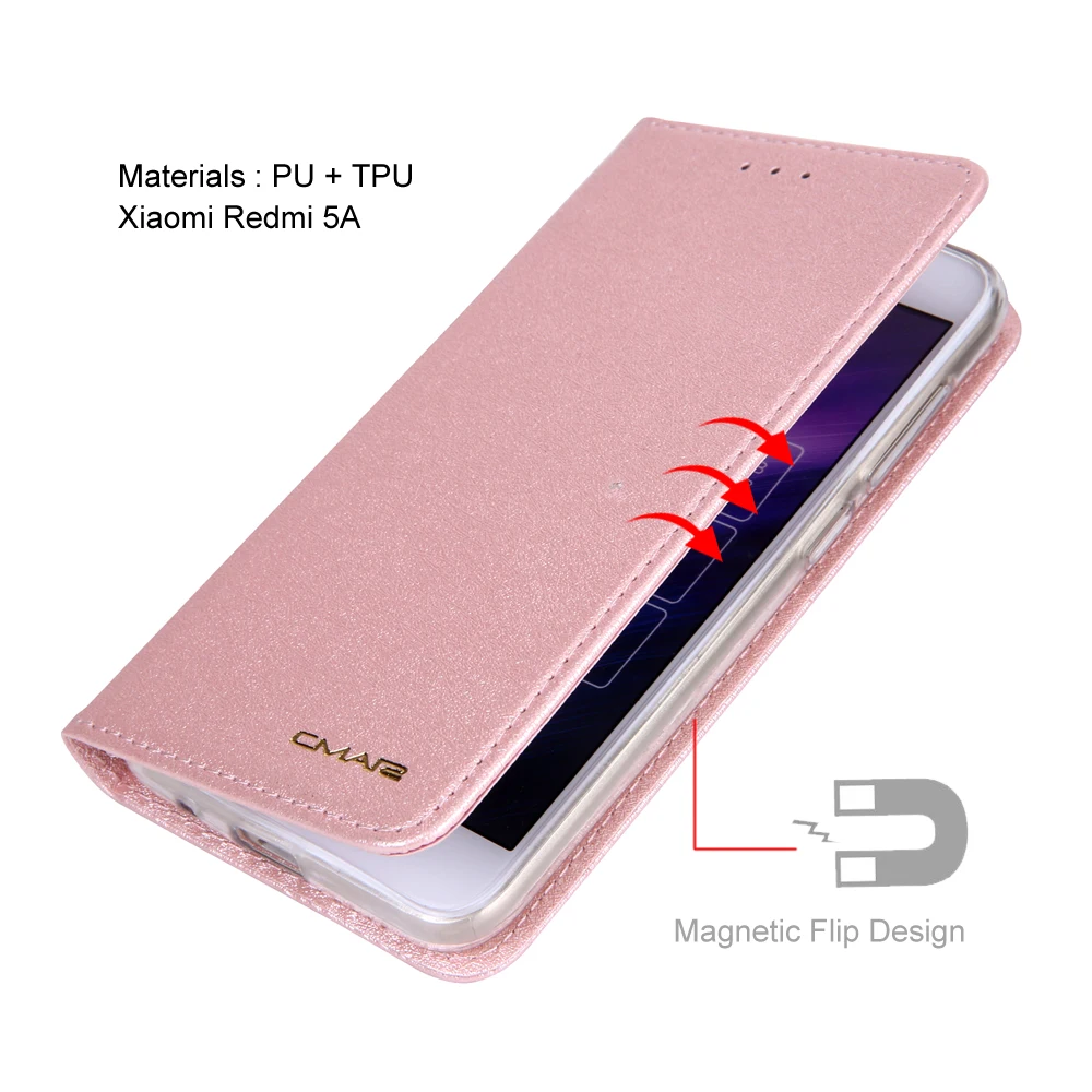 Магнитный Шелковый флип чехол для Xiaomi Redmi 5A кожаный бумажник телефона xiomi redmi 5a с