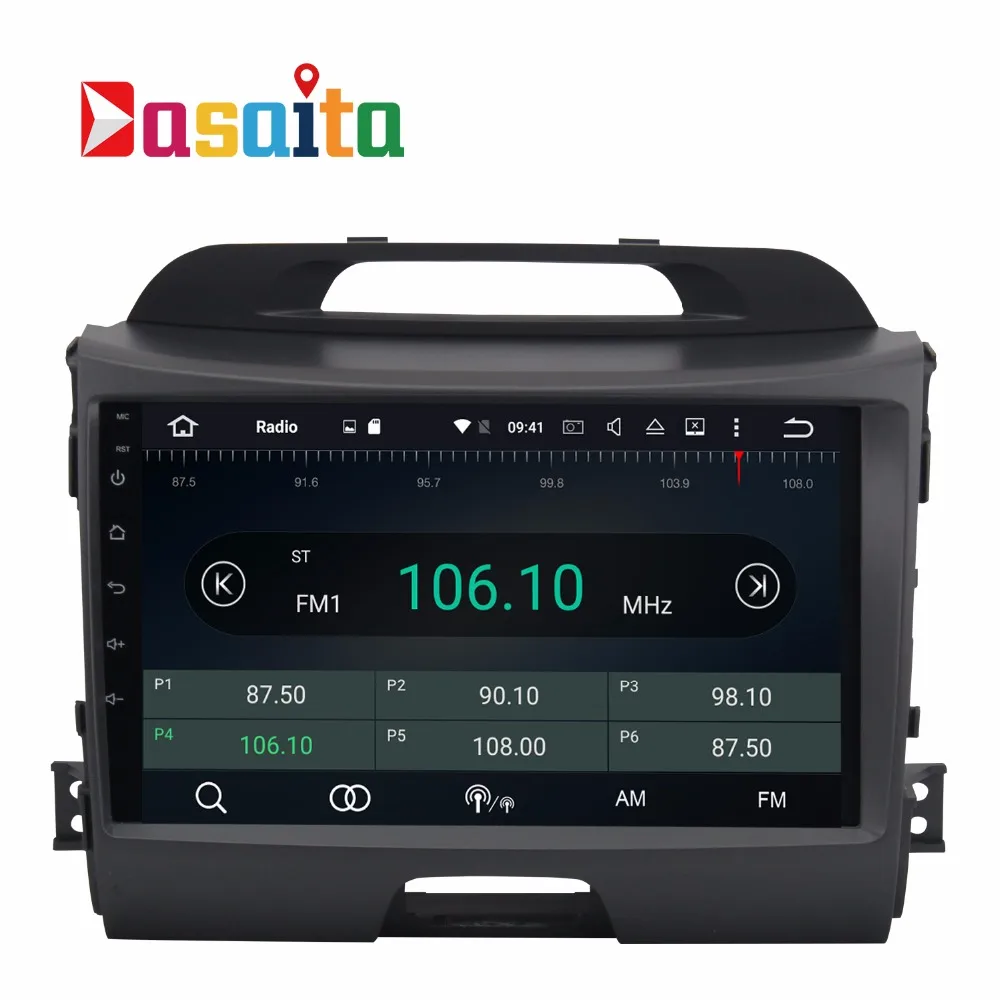 Dasaita 9 &quotAndroid 6.0 автомобиль DVD GPS плеер для Kia Sportage R 2011 2016 с восьмиядерным зеркало