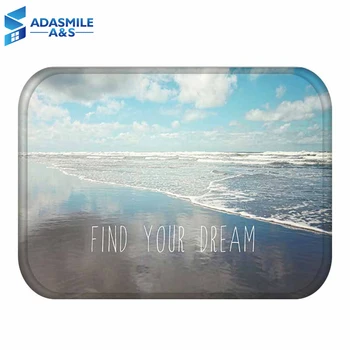 

Fashion Ocean Beach Kitchen Carpet Soft Flannel Doormat Outdoor Absorbent Anti-slip Prayer Bath Mats Floormat Home Decoration