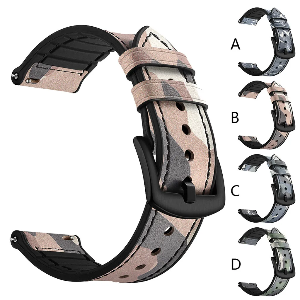 

Durable Smartwatch Strap Smartband mi band Leather Silcone Lines Watch Wrist Strap Band For Samsung Watch active 20mm Wristband