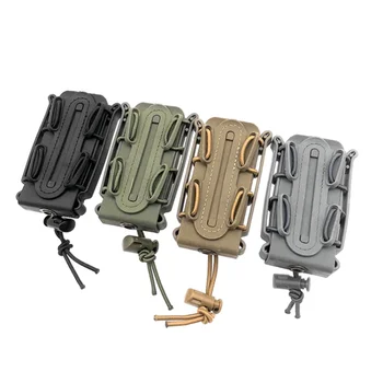 

1pc Outdoor Molle Tactical Single Rifle Mag Pouch Bag Magazine Pouch Walkie Talkie Bags Rifle Pocket 9mm cartridge holder