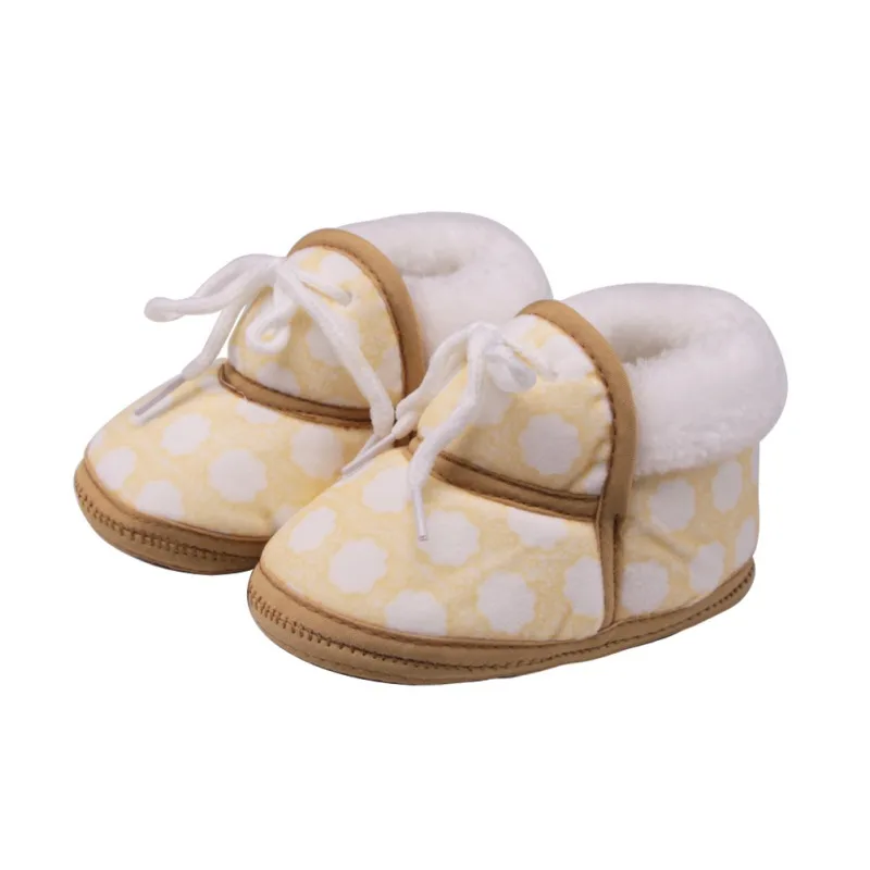 Милые детские зимние ботинки; теплые детские ботинки для первых шагов; обувь с принтом в стиле ретро; мягкие ботинки с хлопковой подкладкой для маленьких мальчиков и девочек; 6-12 месяцев - Цвет: JM0193YC