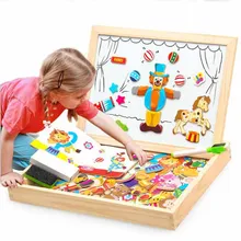 100+ шт деревянные магнитные животные складывают трехмерные головоломки доска для рисования 6 стилей коробка обучающая игрушка подарок