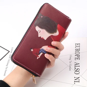 

Fashion Women Wallets Printing Long Style Multi-Functional Wallet Purse PU Leather Female Clutch Card Holder Mobile Phone Bag