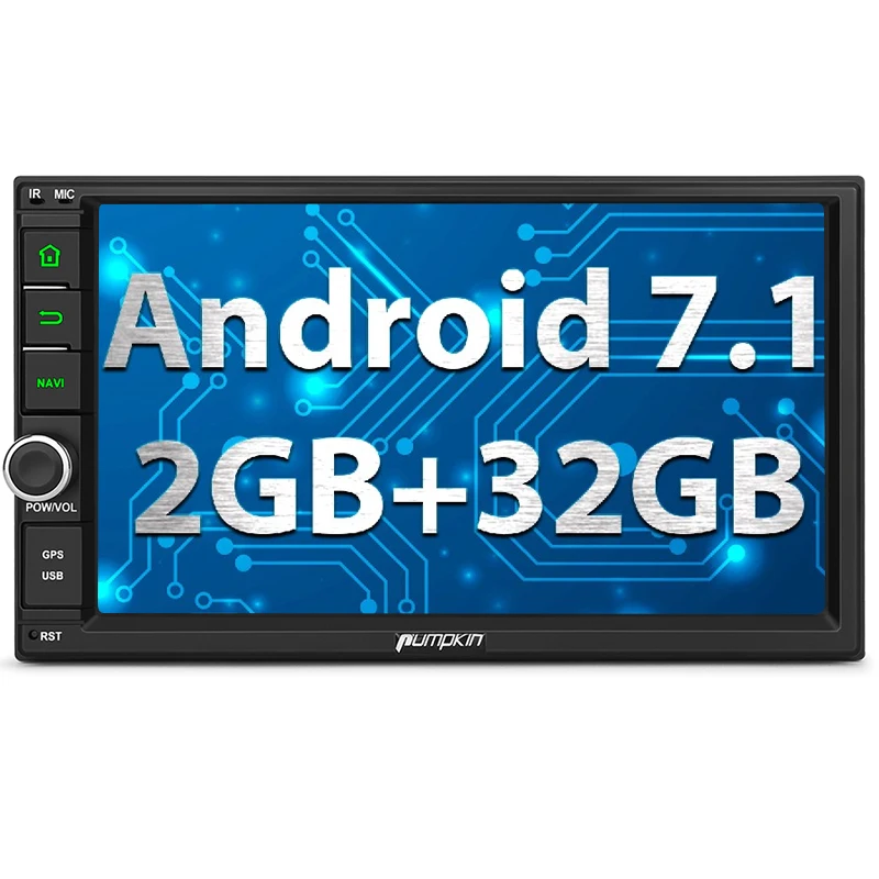 

Pumpkin 2 Din 7'' Android 7.1 Univeral Car Radio No DVD Player GPS Navigation Quad-Core Car Stereo Wifi 3G Fast Boot Headunit