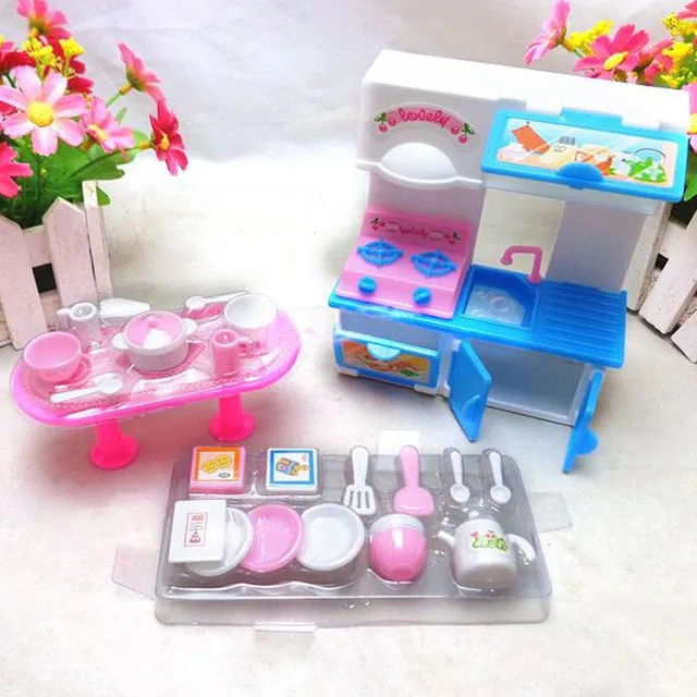 20Pcs Dolls Kitchen Toy Set Kitchen Tableware Doll Accessories For