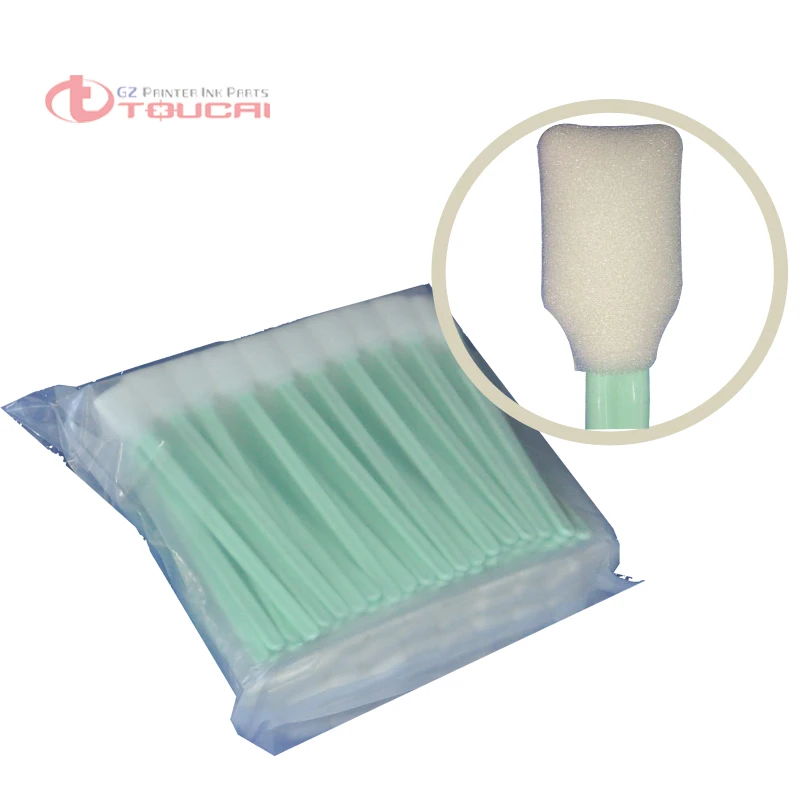 

50pcs Foam tipped Cleaning swabs dx4 dx5 dx6 dx7 head mimaki mutoh galaxy witcolor human allwin roland printer cleaning sponge