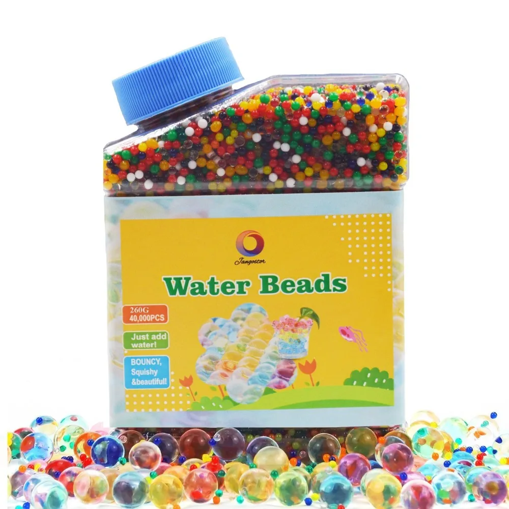 

Water Beads(Almost 40,000pcs) Water Jelly Pearls Rainbow Mix for Kids Sensory Playing, Wedding Home Decoration