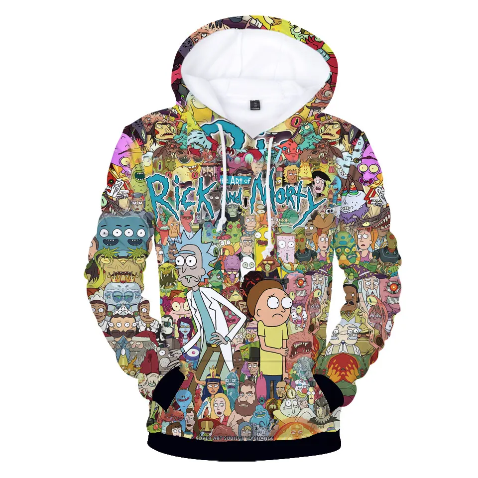  Fan Rick and morty Cartoon 3D Hoodie Sweatshirt Female Fans Costume Anime Hooded Fleece funny Casua