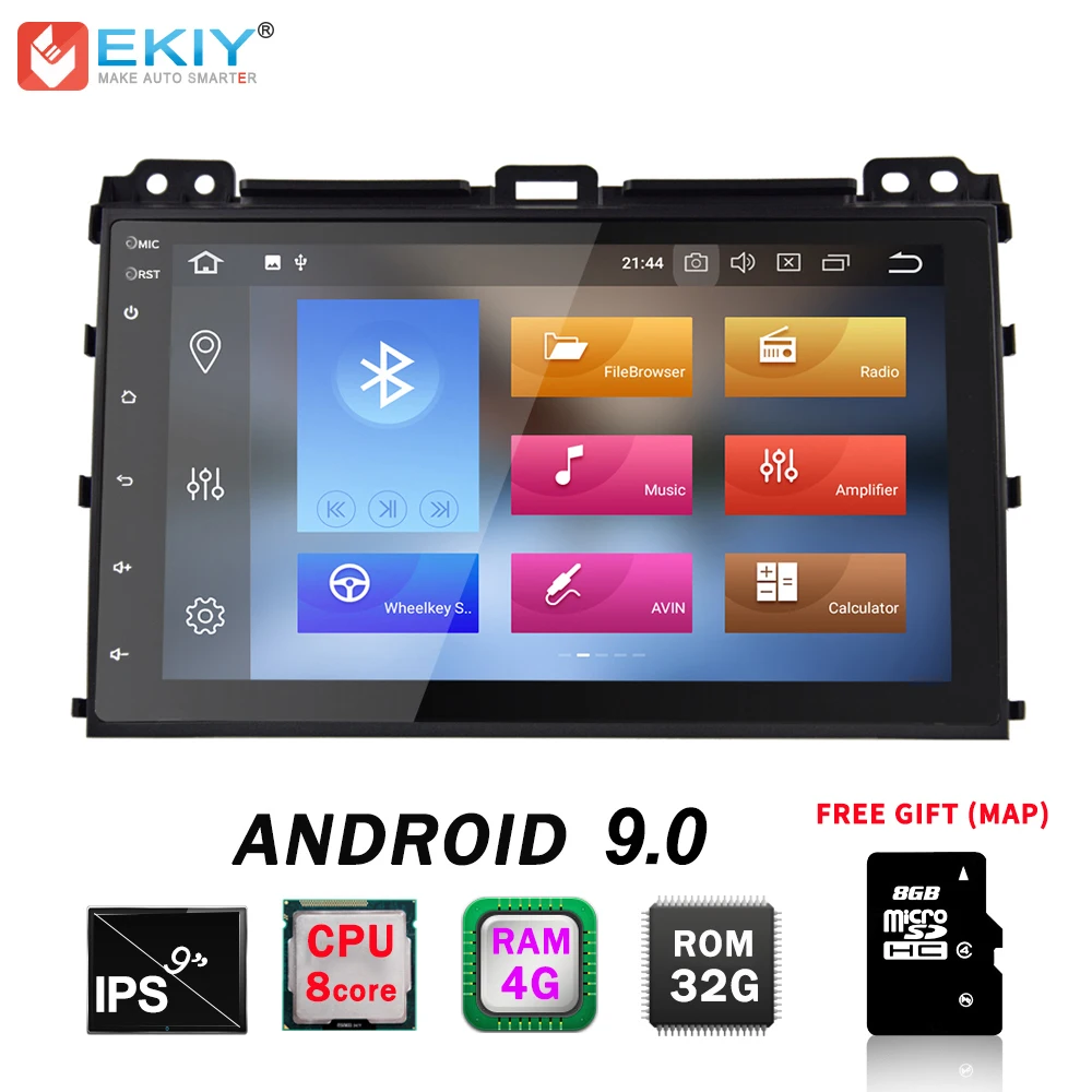 

EKIY 9" IPS Screen 2 Din Android 9.0 Car Multimedia Player Auto Car Radio DVD For Toyota Prado 120 Land Cruiser GPS Navigation