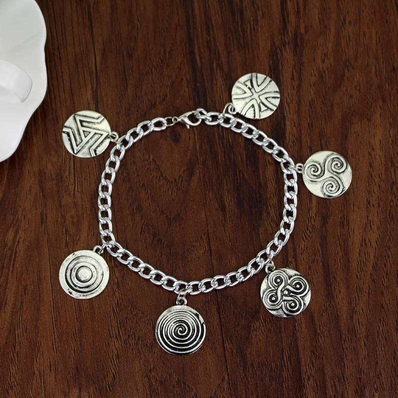 

Movie TV DIY Handmade Vintage Symbol Teen Wolf Mccall Charm Bracelets Antique Silver Personality Women Chain Bracelets