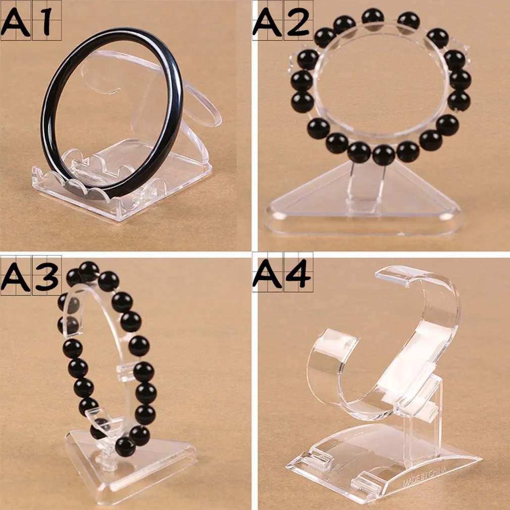 Acrylic Jade Bracelet Display Stand Transparent Bracelet Watch Jewelry Organizer Rack Showcase Holder 4Types Drop Shipping