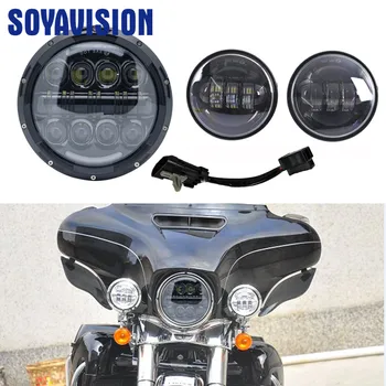 

7 Inch Angel Eyes Motor LED Headlight + 4.5 Inch Fog Lamps for Electra Glide for Softail Motor