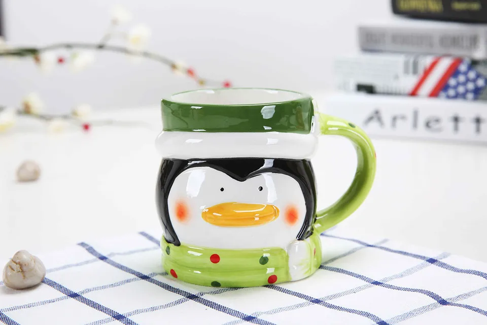 OUSSIRRO 380 мл Новая Рождественская керамическая кофейная кружка 3D Санта Клаус креативная мультяшная чашка с молоком и завтраком Рождественский подарок