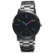 De luxe Hommes Femmes En Acier Inoxydable Quartz Montre Coloré Business Casual Sport Montre Mâle Robe Montres