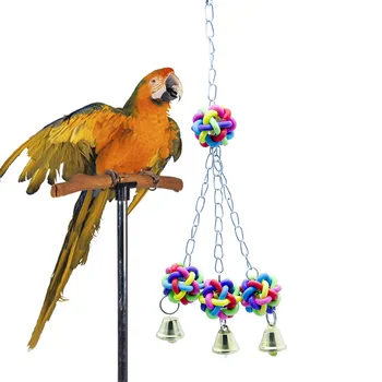 

Bird Parrot Bite Ball Colorful Plastic Ball Cage Hanging Toy for Monk Parakeet Parakeet Cockatiel Swing Chewing For Pet Bird B06