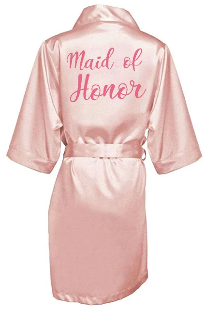 sexy pink robe bride kimono satin robe women Bathrobe wedding robe sister mother of the bride groom bridesmaid robes