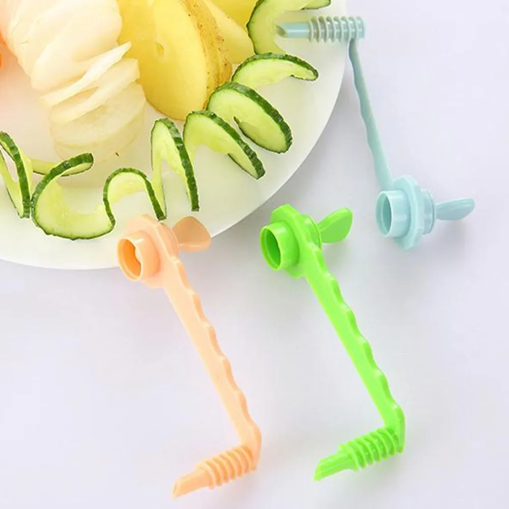 

1* Candy Color Spiral Coil Slicer Home Kitchen Durable Tool Vegetable Cutting Supplies Smart Kitchen Cutting Tool