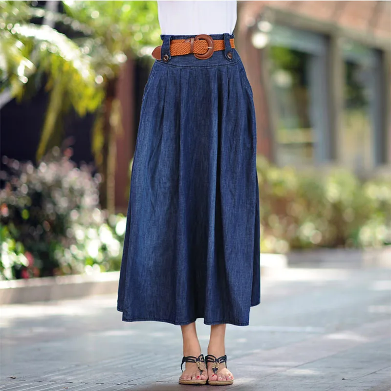 US $20.01 31% OFF|Voobuyla summer Street Style damskie spódniczki dżinsowe wysokiej talii długa jeansowa spódniczka moda damska plisowane spódniczki US $20.01 31% OFF|Voobuyla summer Street Style damskie spódniczki dżinsowe wysokiej talii długa jeansowa spódniczka moda damska plisowane spódniczki