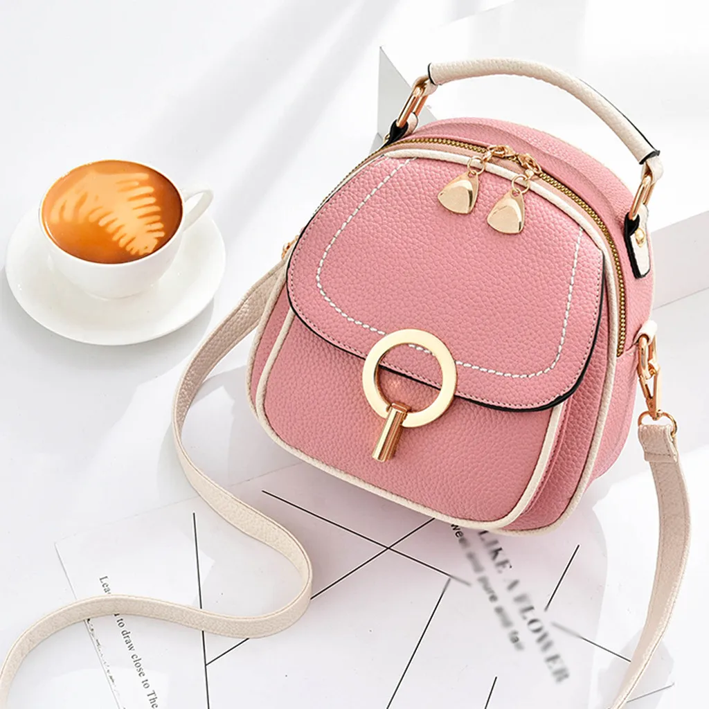 Женская сумка через плечо из кожи контрастного цвета Bolsa Feminina