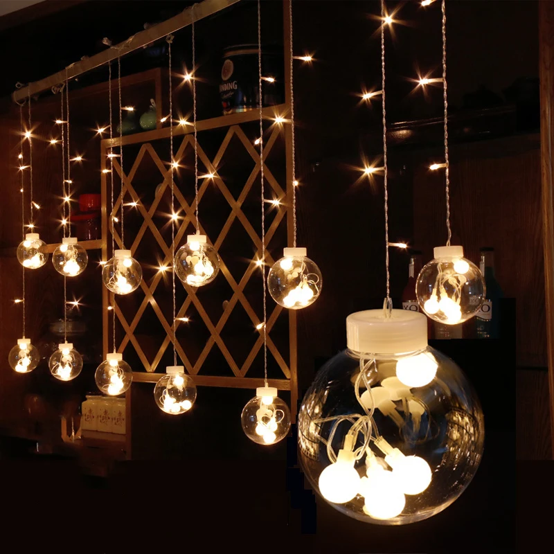 

EU Plug LED Fairy String Light Warm White Colorful 138LEDs Battery Powered String Curtain Lights Garden Wedding Party Decoration