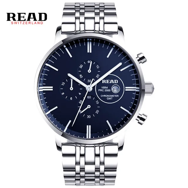 

READ Casual Top Brand Luxury watches Mens Watch Chronograph Mens Fashion Multifunctional Waterproof Quartz-watch R7006