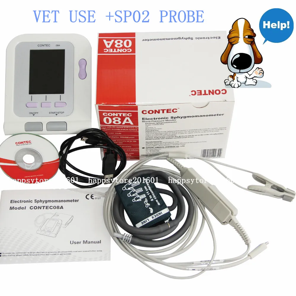 CONTEC 08A-VET Digital Blood Pressure Monitor,Veterinary/Animal NIBP+SPO2 Probe CONTEC 08A-VET Digital Blood Pressure Monitor,Veterinary/Animal NIBP+SPO2 Probe