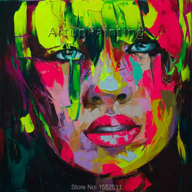 

Palette knife painting portrait Palette knife Face Oil painting Impasto figure on canvas Hand painted Francoise Nielly 0610-1