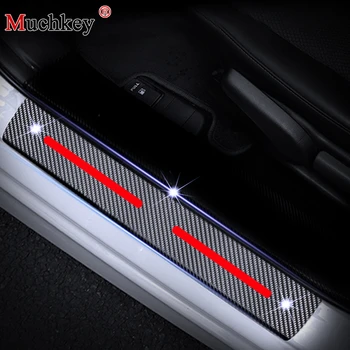 

For Hummer H1 H2 H3 Door Sill Plate car accessories 4D Carbon Fiber car Scuff Sticker Door Sill Stickers Styling 4pcs