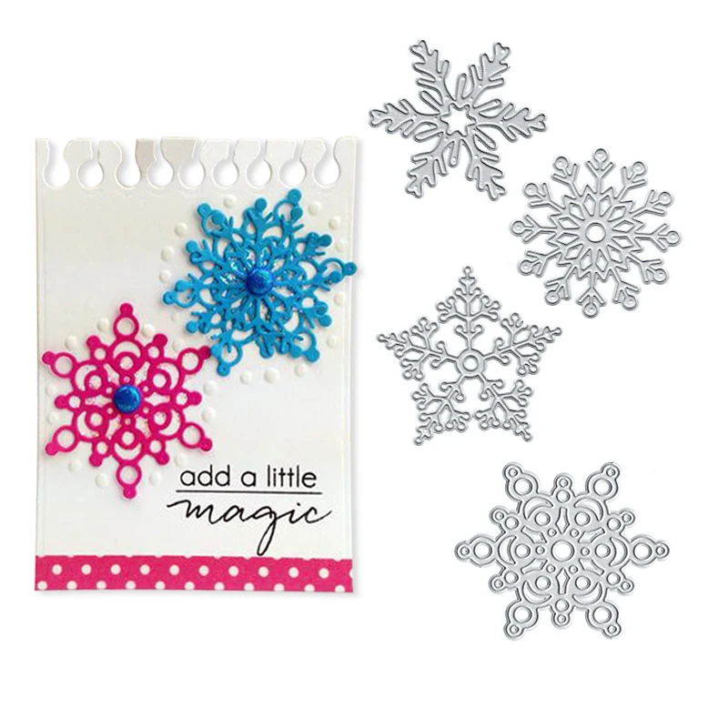 

Julyarts 125*120mm Silver Etching Snowflake Dies Cuts Scrapbooking Metal Christmas Cutting Dies