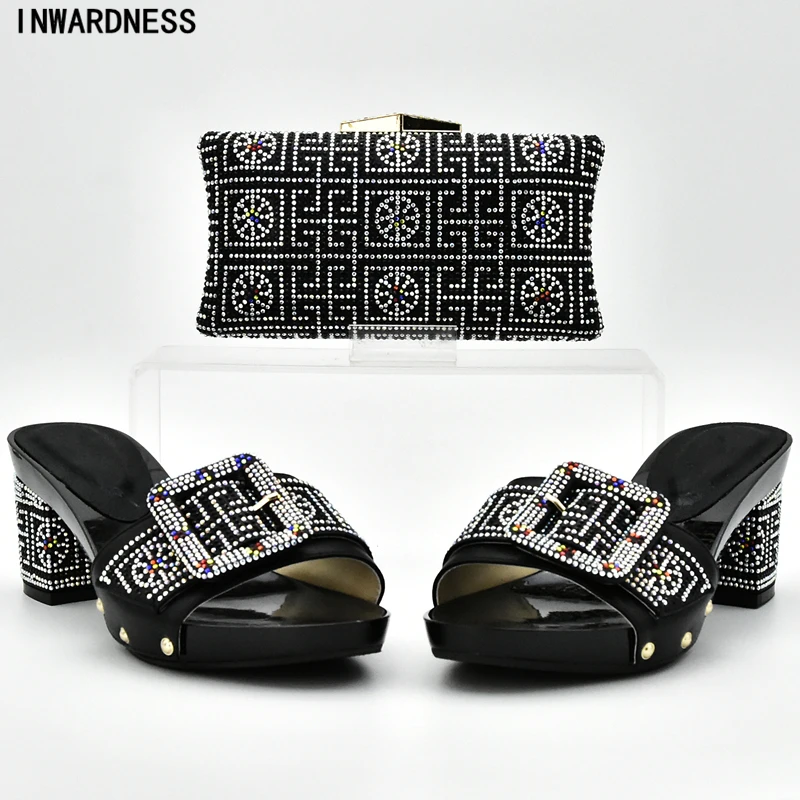 Latest Design Italian Shoes with Matching Bags High Quality and To Match Nigerian Women Wedding Bag Sets | Обувь