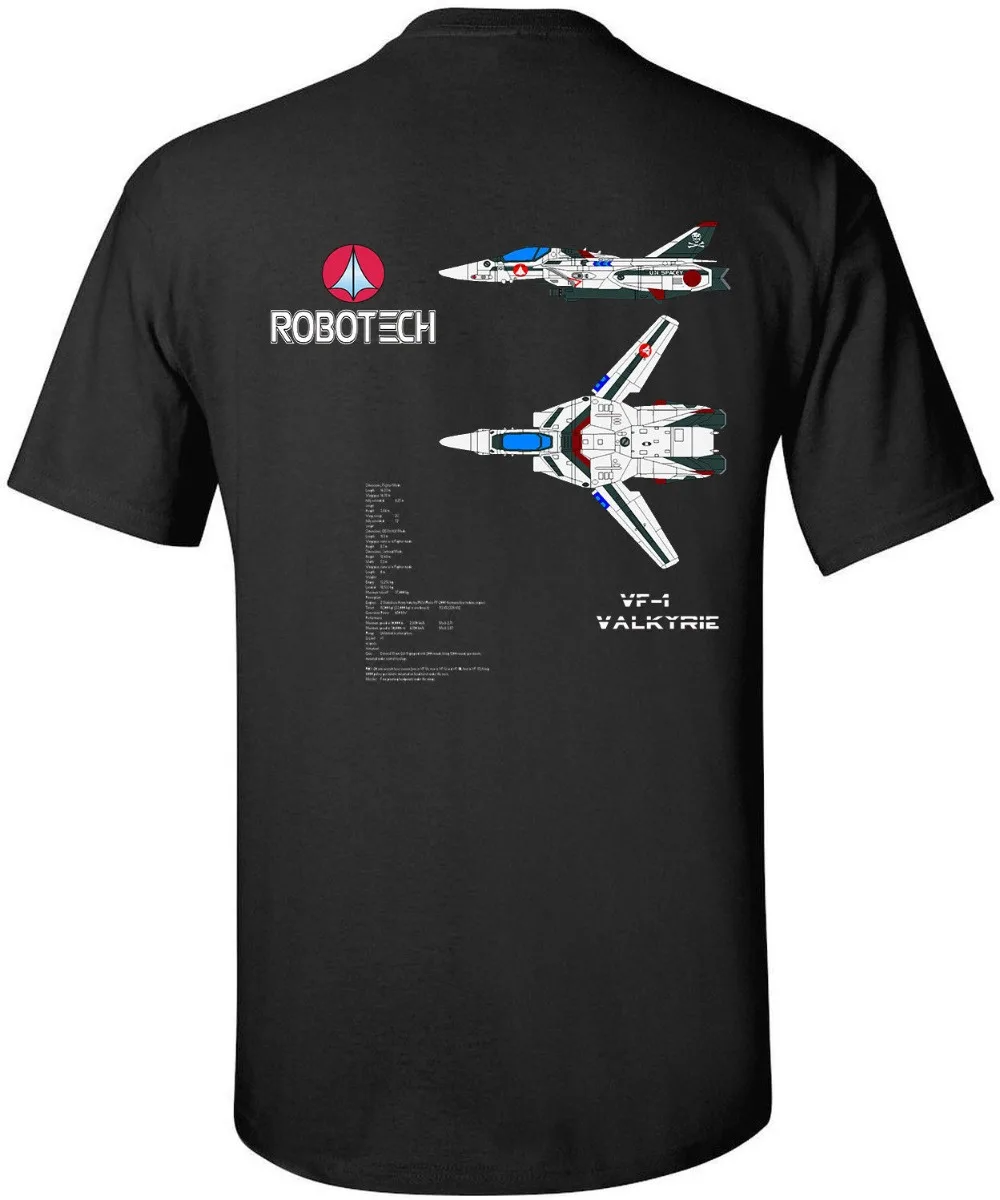 Новые футболки из хлопка мужские VF-1 Valkyrie Robotech Macross Aerospace Fighter Mecha футболки casual повседневные футболки