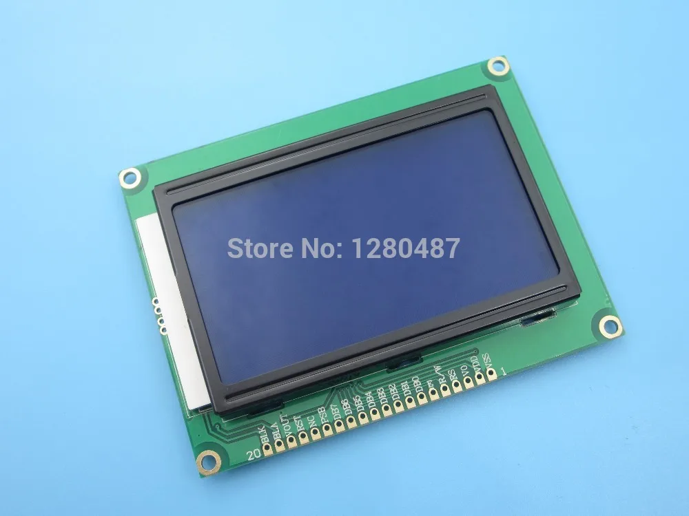 

HAILANGNIAO 128*64 DOTS LCD module 5V blue screen 12864 LCD with backlight ST7920 Parallel port