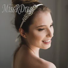 MissRDress Diamond свадебная повязка ручной работы Серебряный Кристалл Свадебная со стразами головные уборы для Аксессуары для волос jk813