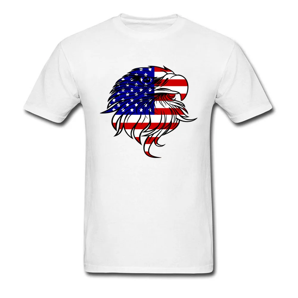 Prevailing American Eagle PatriotIndependence Day T-shirts O-Neck 100% Cotton Men T Shirt Short Sleeve Summer Fall Tops T Shirt American Eagle PatriotIndependence Day white