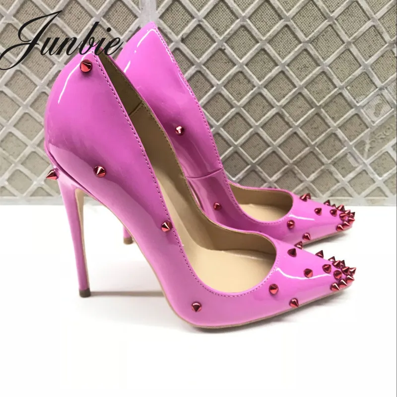 

JUNBIE New Sexy Pointed Toe Thin HIgh Heel Ladies Pumps Slip On Spikle HIgh Heels Shoes Women