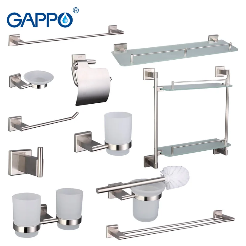 Online Gappo accesorios de baño toalla barra aparador Clip soporte de papel cepillo de dientes titular Toalla de baño toalla trasera anillo de baño conjuntos de baño G17T11