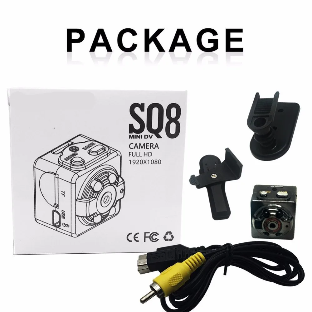 Sq8 1080 p DV мини-камера DVR видеокамера SQ8 Micro Cam Обнаружение движения с инфракрасным ночным видением мини камера Поддержка Скрытая TF карта