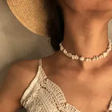 Zerotime# H5 Новая модная металлическая прозрачная белая оболочка многослойное колье женские ювелирные изделия