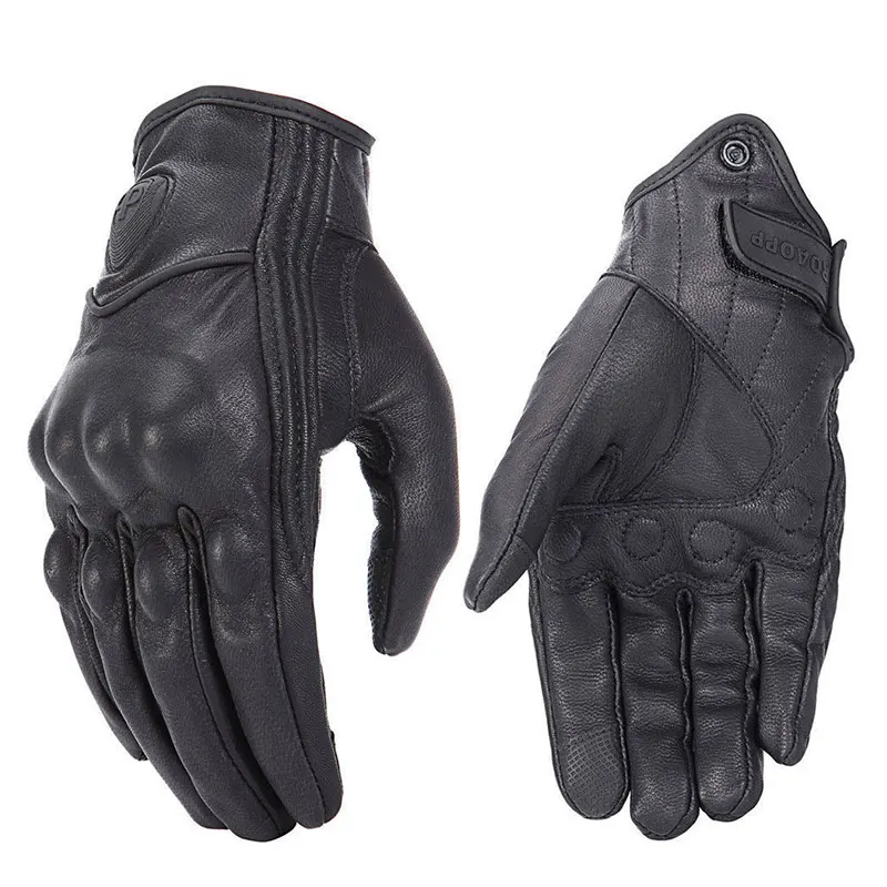 Nordson Retro Leather Motorcycle Gloves Touch Screen Men Women Moto Waterproof Electric Bike Motocross Protective Glove