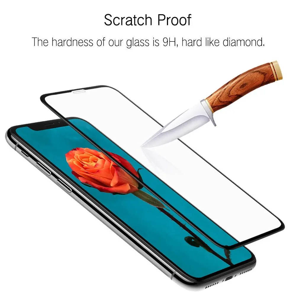 4D Curved Edge Screen Protector For iPhone X 10 Glass Full Cover