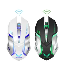 Перезаряжаемые беспроводной игровой мышь 7 цветов подсветка дыхание комфорт геймер мыши Компьютерные 6 Кнопка 2400 точек/дюйм для настольн