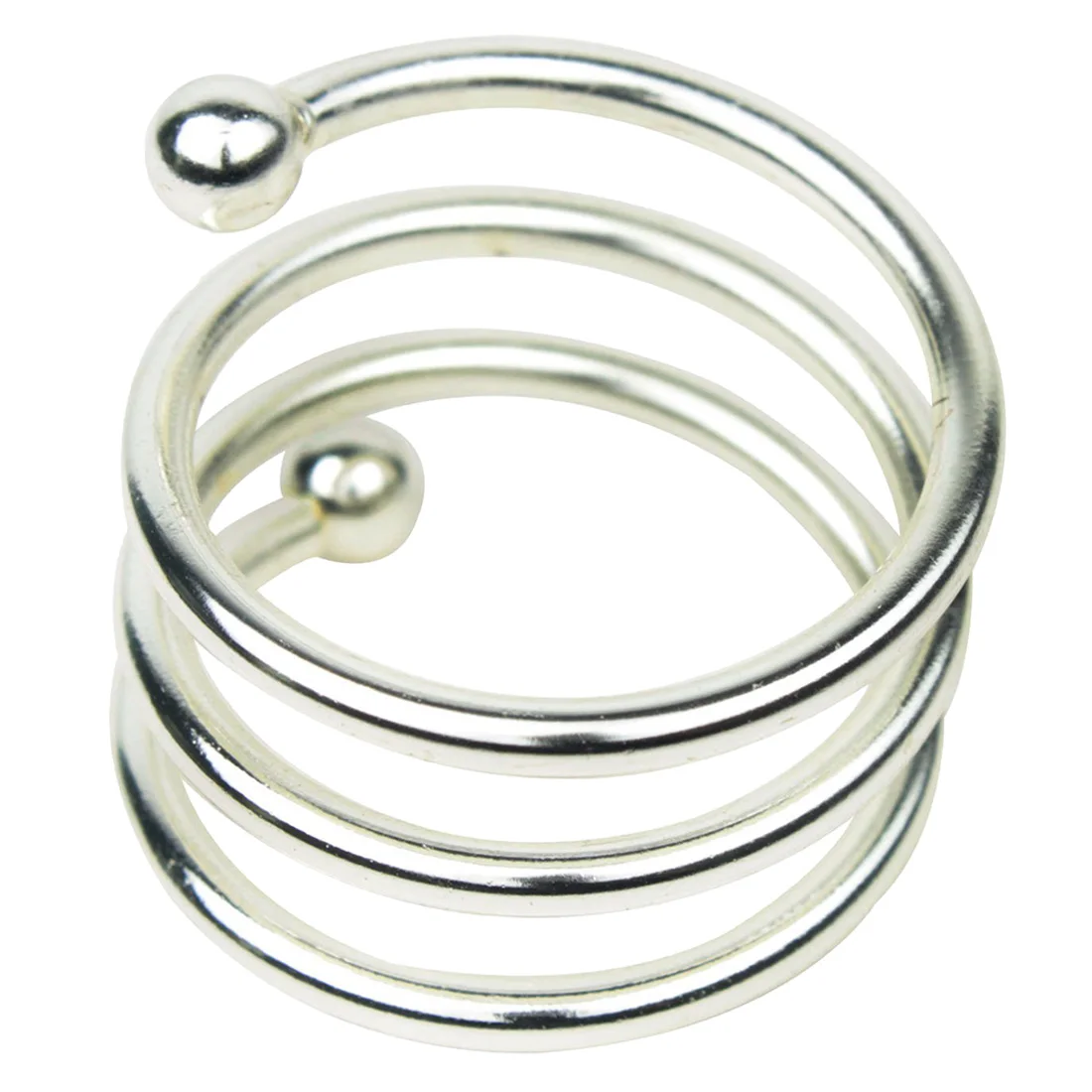 

FJS-Napkin Ring Round Shape Alloy Clasp (Silver, 4.5 cm)