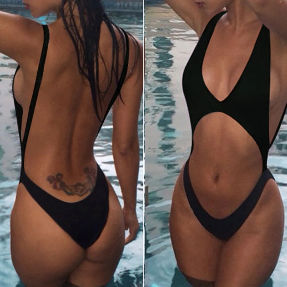 

Women Cheeky Deep V Bikini bodysuit Sexy one piece swimsuit Beach High Cut bathers Bathing suit swimming suit for women swimwear