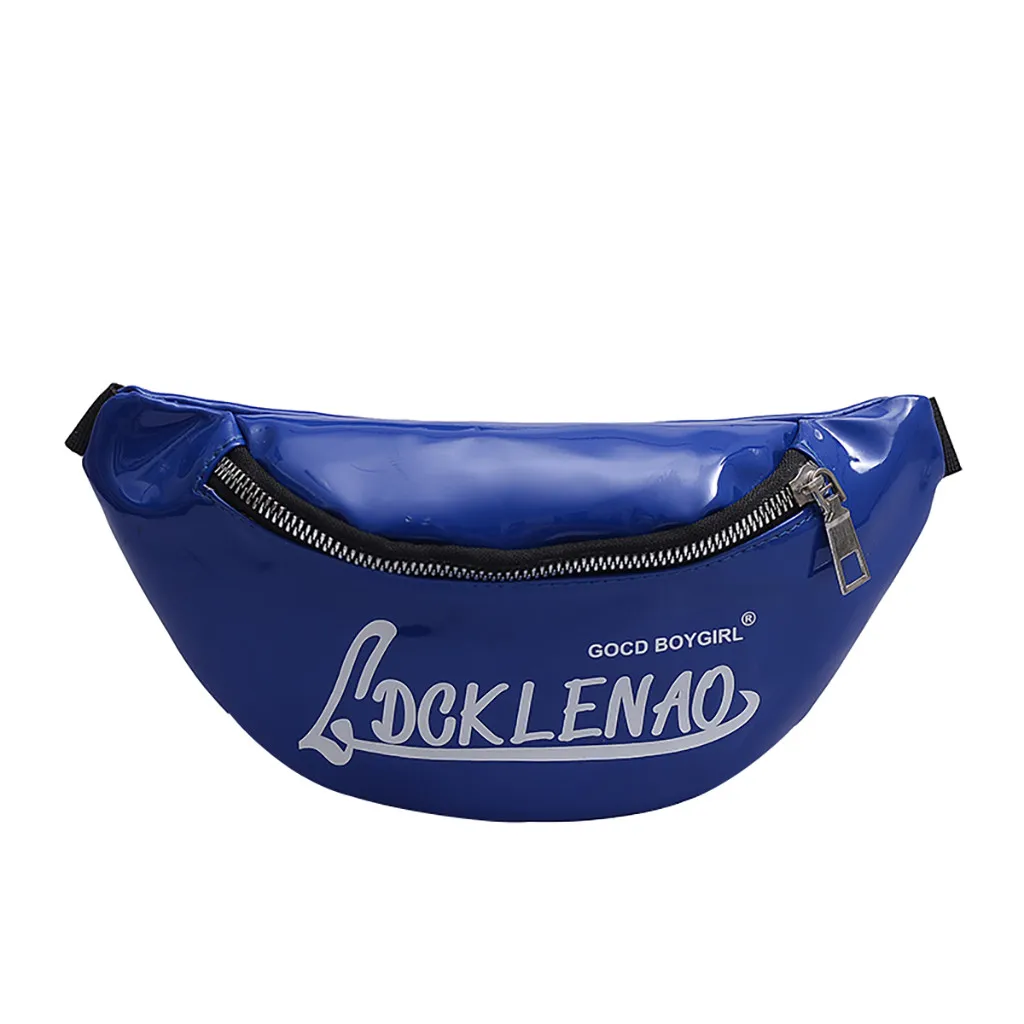 

Woman Men Bag Children Candy Color Leather Shoulder Waterproof Crossbody Chest banane sacoche fanny packs 2019 sac banana